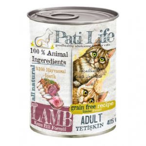 Pati Life Kuzu Etli Tahılsız Konserve Yetişkin Kedi Maması 24 x 415 G